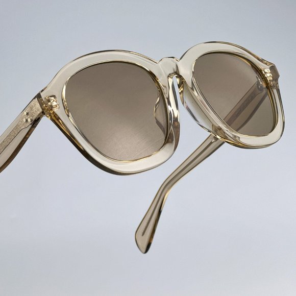 Celine CL40017F 57E Sunglasses Transparent Peach Brown Round Women - Picture 1 of 14